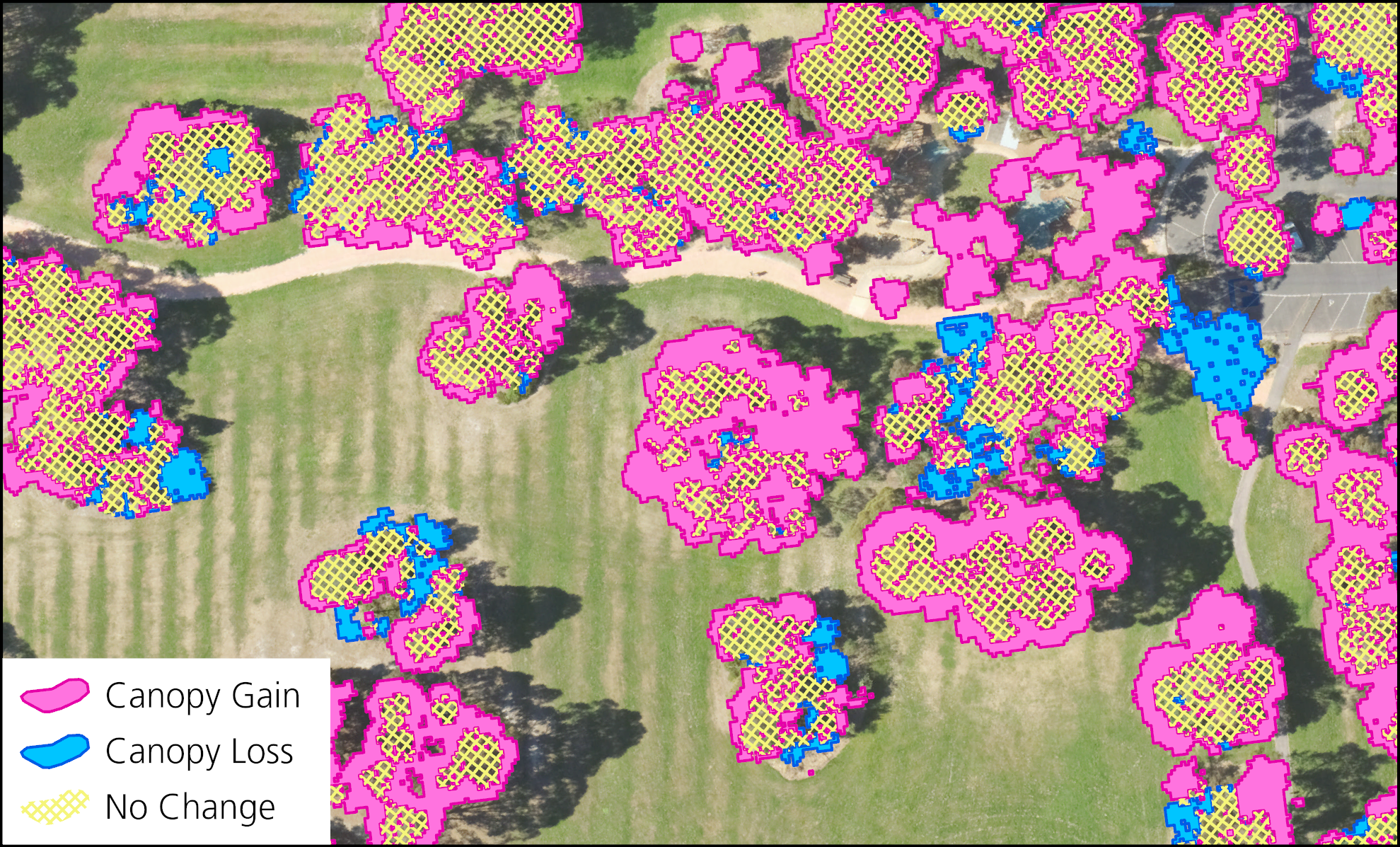 Canopy Change (for vegetation above 3 metres) 2018 - 2023