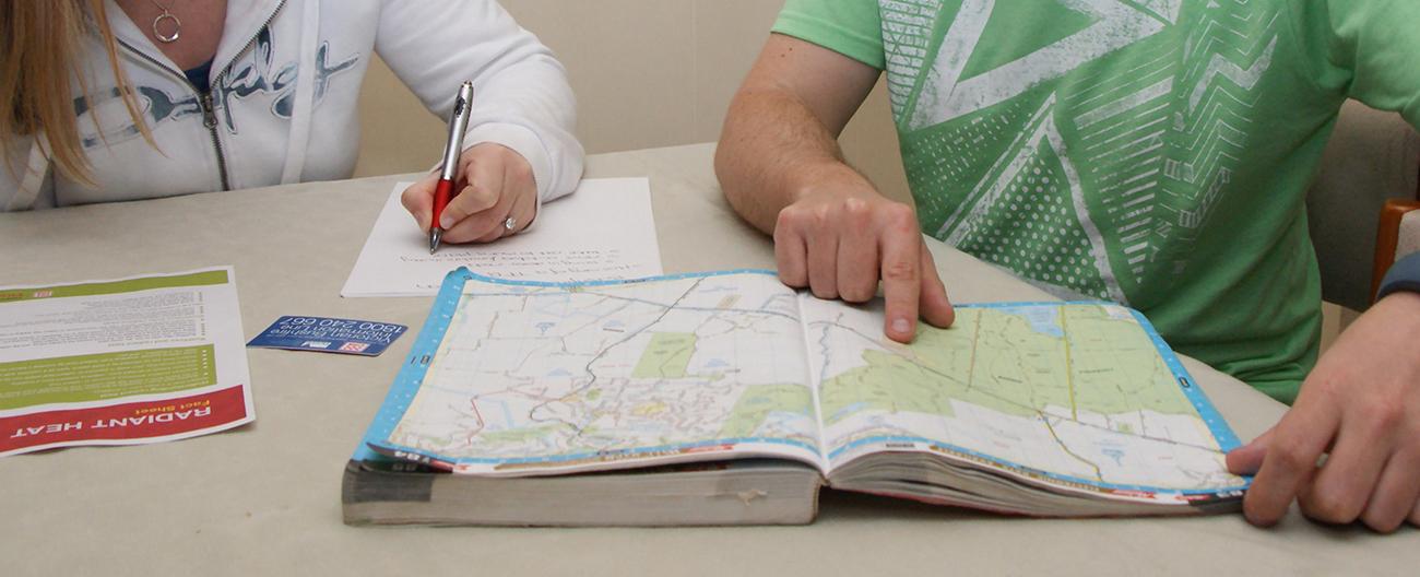Reading a map and taking notes