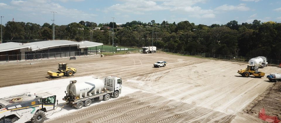 Elgar Park North East Oval construction and stabilisation work