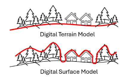 Digital terrain and surface model