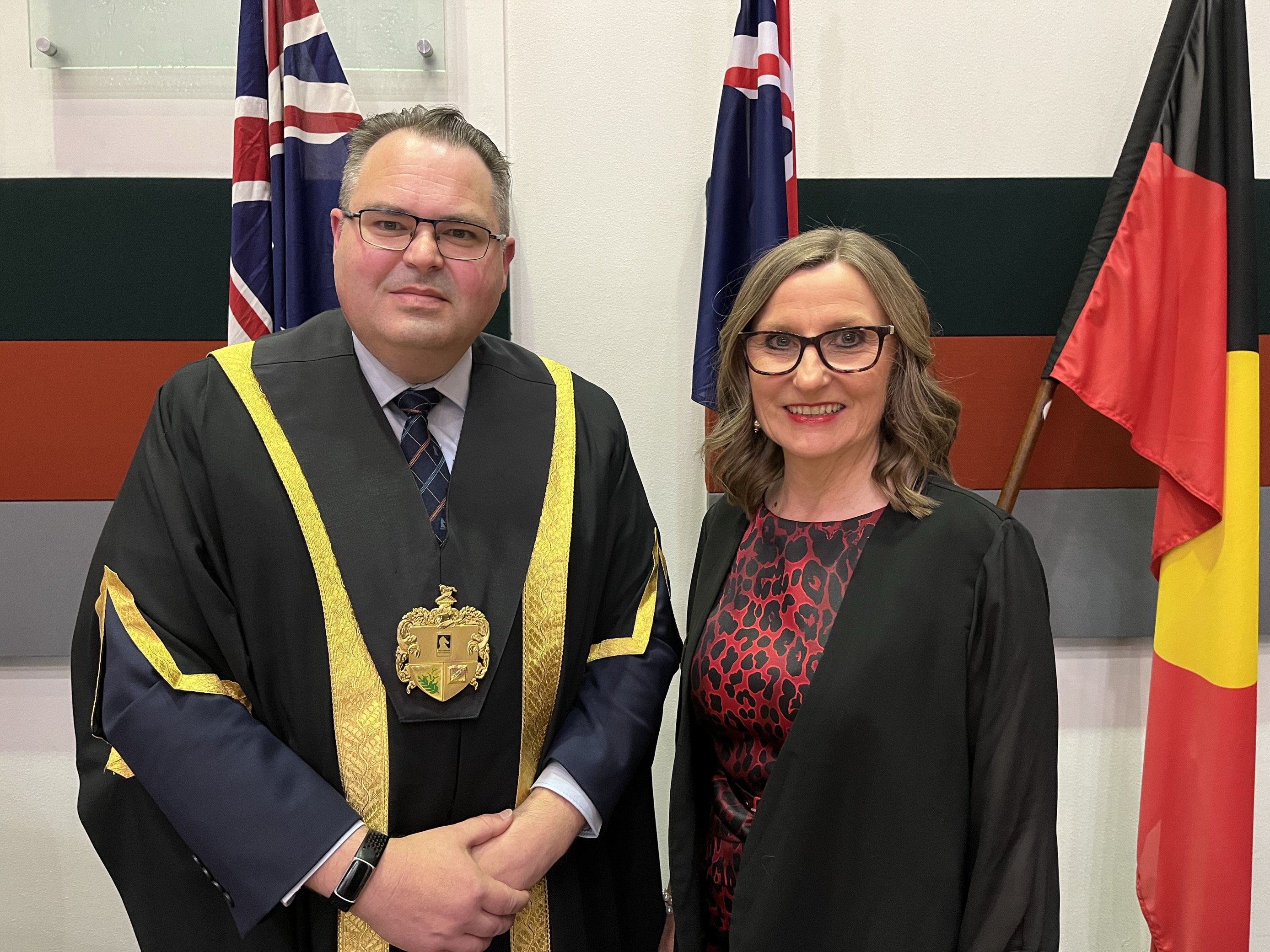 Whitehorse's 2024/25 Mayor Andrew Davenport and Deputy Mayor Prue Cutts.