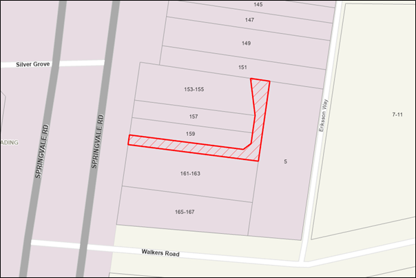 Map road discontinuance behind 153 Springvale Road
