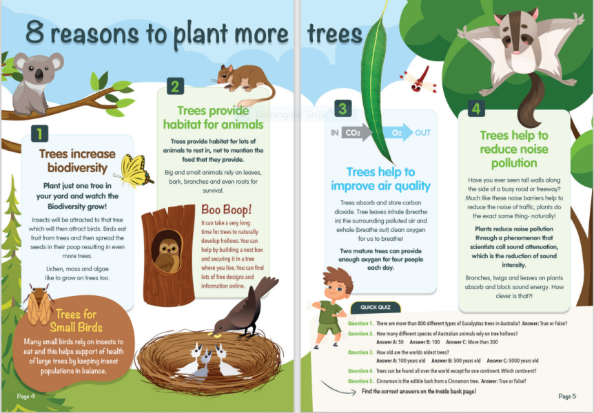 Trees for Kids booklet double page