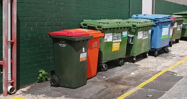 laneway with commercial bins