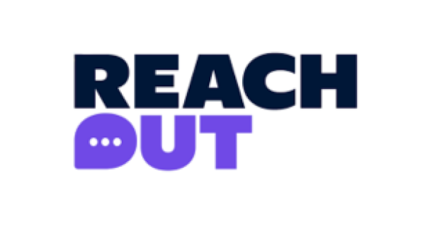 Image of Reach Out logo - Reach Out written in capitals with the O of 'Out' represented as a speech bubble