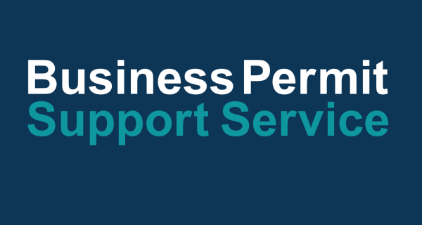 Business Permit Support Service - Coloured Text- Blue Background