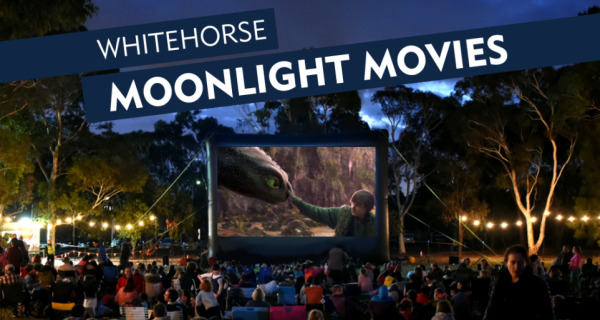 Movie on screen, outside 