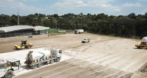 Elgar Park North East Oval construction and stabilisation work