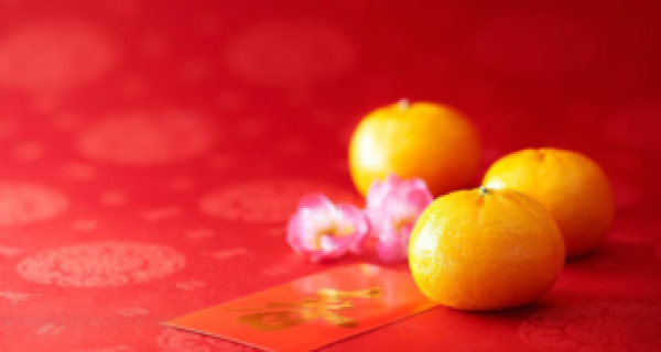 lemons on a red background