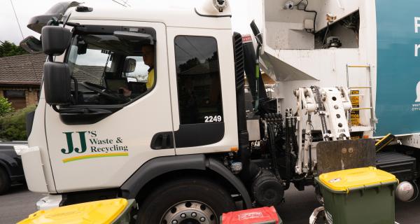 Recycling truck and bins