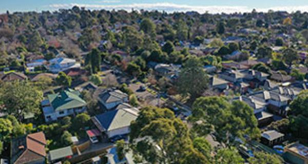 aerial view of houses in Whitehorse
