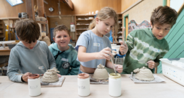 kids making clay