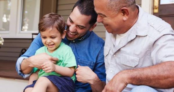 grandfather with son and grandson