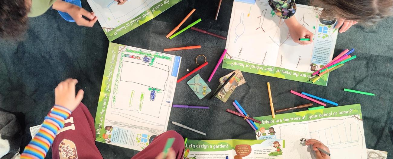 Home schooled Students completing the Kids for Trees Booklet