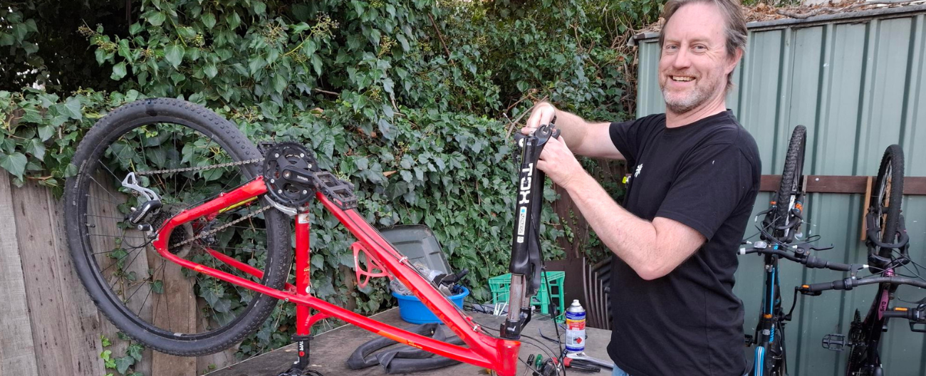 Eddie and a bike