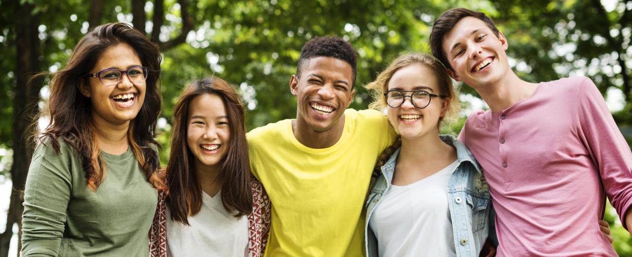 Group of diverse young people